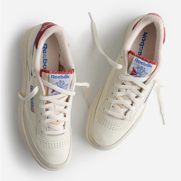 Madewell x Reebok® Club C85 Sneakers in Chalk Optimum Blue Flash Red Size 12
